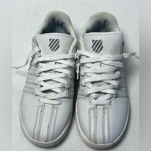 K-Swiss White Low-Top Lace-Up Sneakers